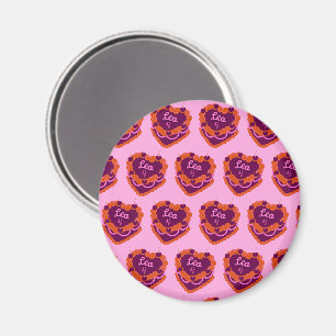 Löwe-Zodiac-Kokette-Herz-Geburtstagskuchen Magnet