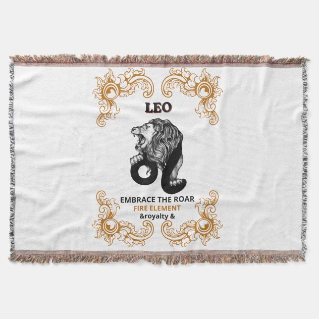 Löwe Zodiac Königlichkeit | Umarme das Feuer-Eleme Decke (Vorderseite)
