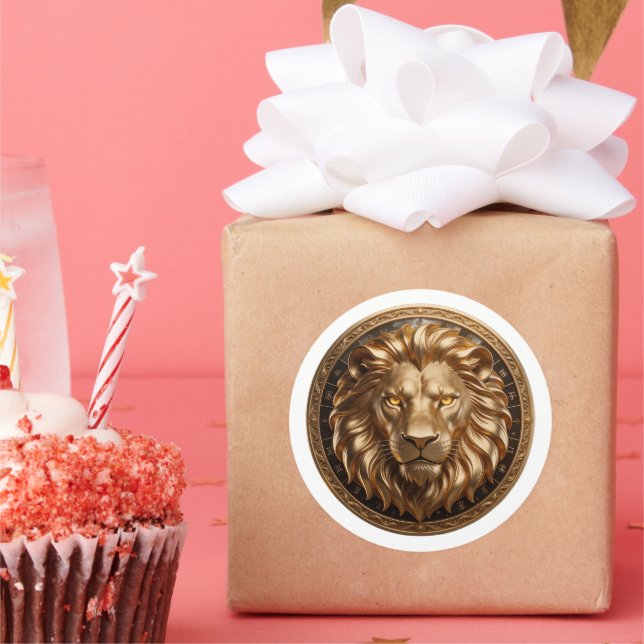 Löwe Zodiac Löwe  Runder Aufkleber (Party)