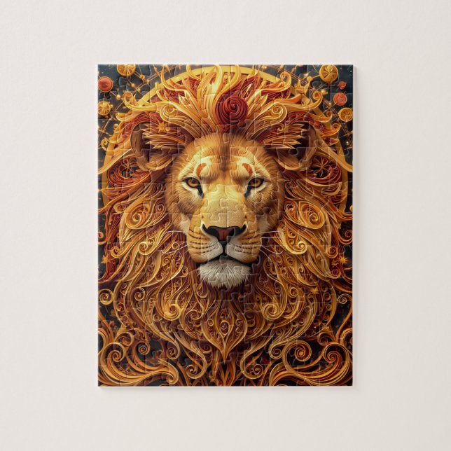 Löwe Zodiac Papierquilling Puzzle (Vertikal)