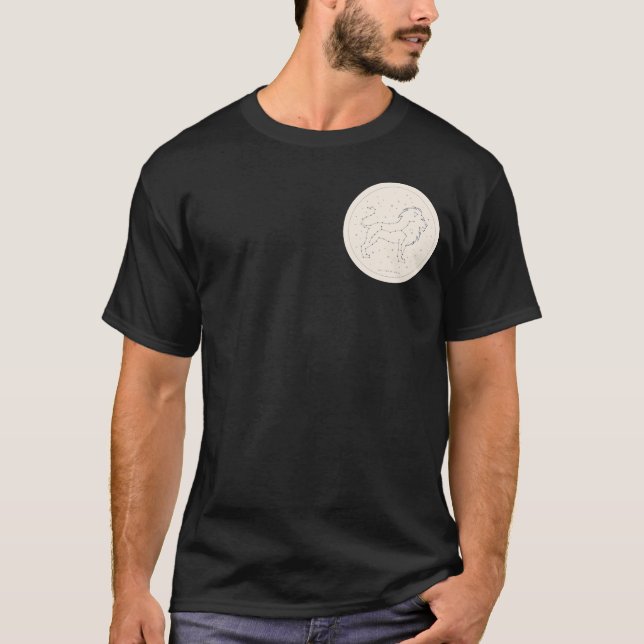 Löwe Zodiac Sternbild Minimalistischer Sternzeiche T-Shirt (Vorderseite)