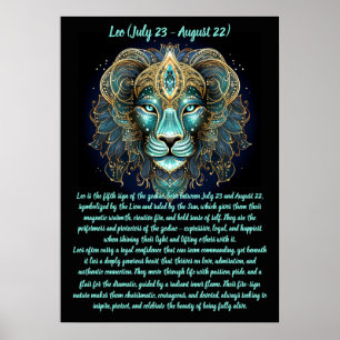 Löwe-Zodiac – Strahlende Stärke und solare Majestä Poster