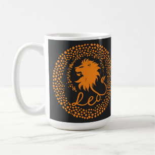 Löwe-Zodiac-Symbol mit auffälligem goldenem Löwenk Kaffeetasse