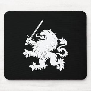 Löwe zügellos mit Klinge-Wappenkunde Mousepad