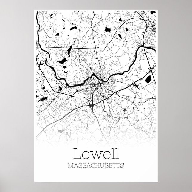 Lowell Map - Massachusetts - City Map Poster (Vorne)