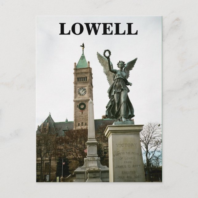 LOWELL MASSACHUSETTS CITY HALL POSTCARD POSTKARTE (Vorderseite)