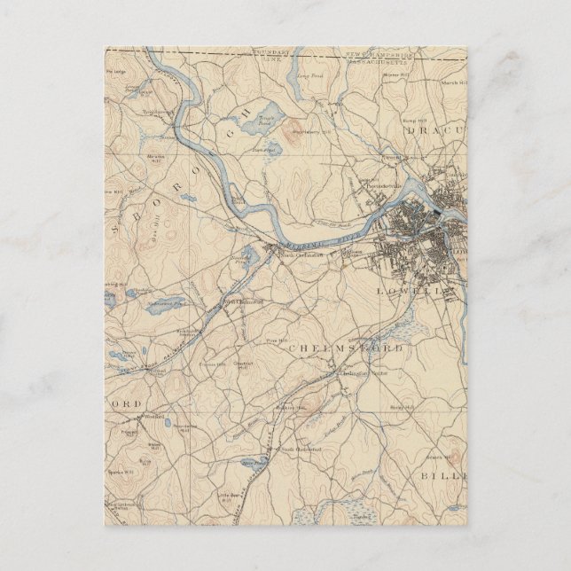 Lowell, Massachusetts Postkarte (Vorderseite)