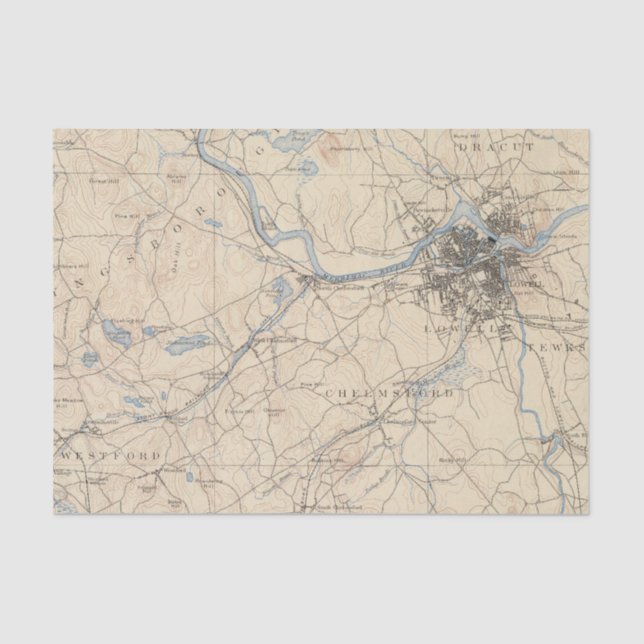 Lowell, Massachusetts Seidenpapier (Vorderseite)