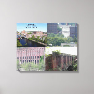 LOWELL MILL CITY COLLAGE VERPACKT LEINWANDDRUCK