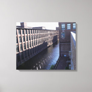 LOWELL-MÜHLstadt-KANAL EINGEWICKELT Leinwanddruck