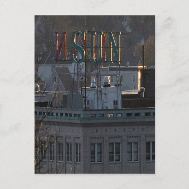 LOWELL SUN GEBÄUDE POSTKARTE (Vorderseite)