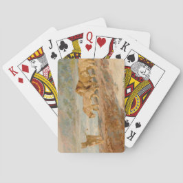 Löwen auf der Bank eines afrikanischen Flusses Spielkarten