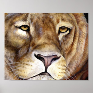 Löwen begegnen einem Kunstplakat Poster