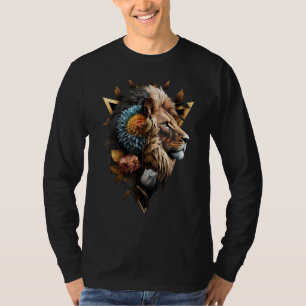 Löwen Blumen Kunstwerk Tierdruck Kunst Löwen Motiv T-Shirt