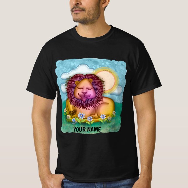 Löwen Blumen T-Shirt (Vorderseite)