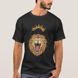 Löwen essen die Sonne Renaissance Mittelalterliche T-Shirt