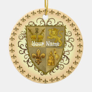 Löwen-Familienwappen Nachname Keramik Ornament