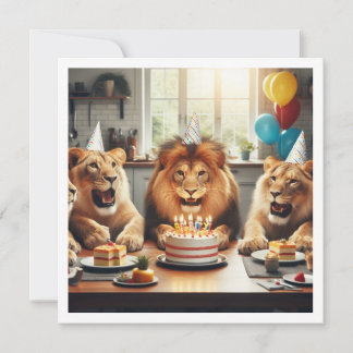 Löwen feiern, Einladung zum Löwen zum Geburtstag