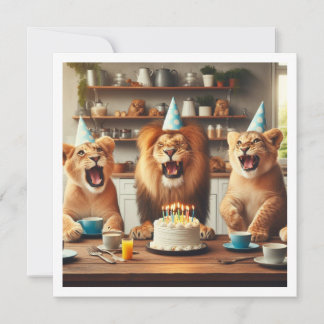Löwen feiern, Einladung zum Löwen zum Geburtstag