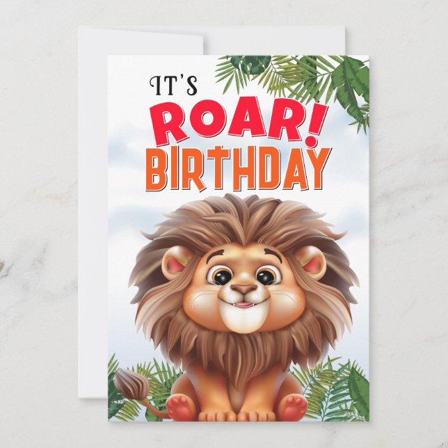 Löwen Geburtstag  Karte (Vorderseite)
