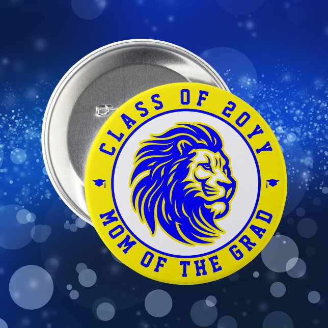 Löwen Gelbe und Blaue Mutter des Graduates Button (Von Creator hochgeladen)