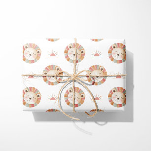 Löwen Geschenkpapier Süße Baby-Tier-Gesichter