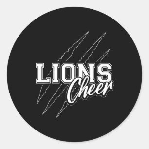 Löwen jubeln zurück zur Schule Cheerleading-Team G Runder Aufkleber