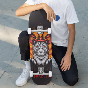 Löwen-Krieger individuell personalisierter Name Skateboard