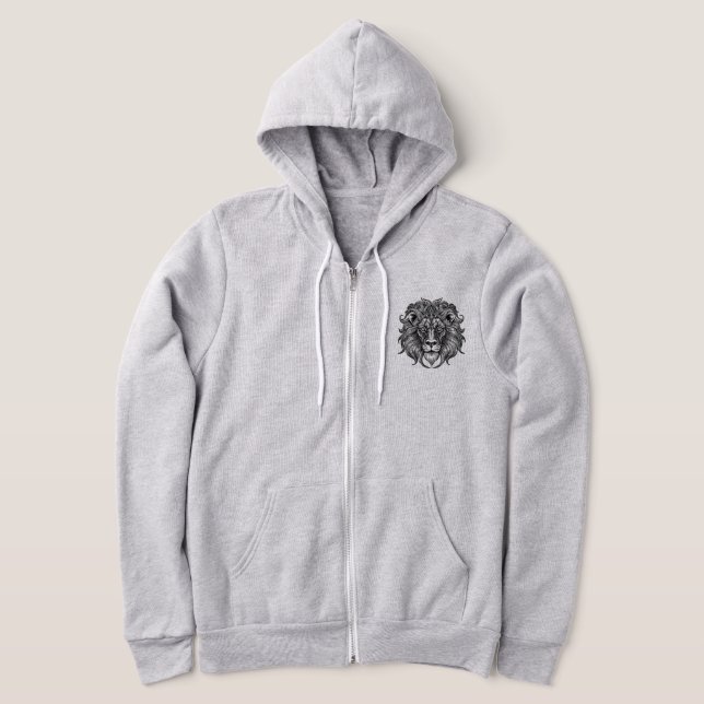 Löwen-Linienkunst Hoodie (Ablage )