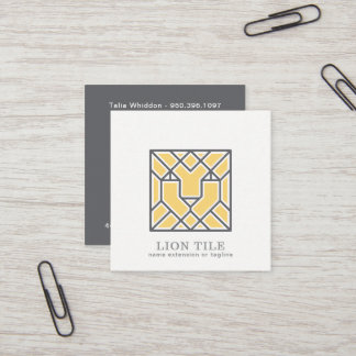 Löwen-Mosaik-Logo | QR-Code Quadratische Visitenkarte