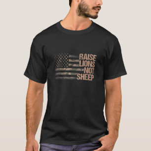 Löwen nicht Schafe amerikanische Flagge Patriot Pa T-Shirt