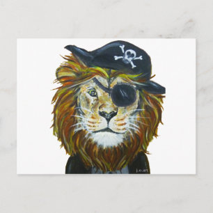 Löwen-Piraten-Kunst Postkarte