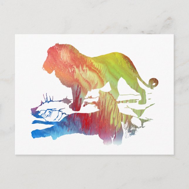 Löwen Postkarte (Vorderseite)
