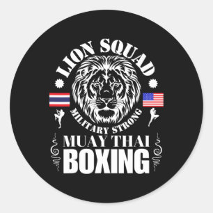Löwen-Squad Thailand Kickboxen Muay Thai Mma Train Runder Aufkleber