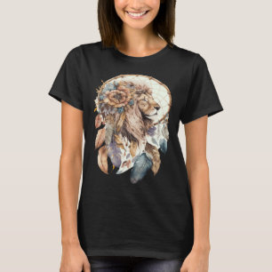 Löwen-Stammes-Wasserfarbe-Löwe-Traumfänger  1 T-Shirt