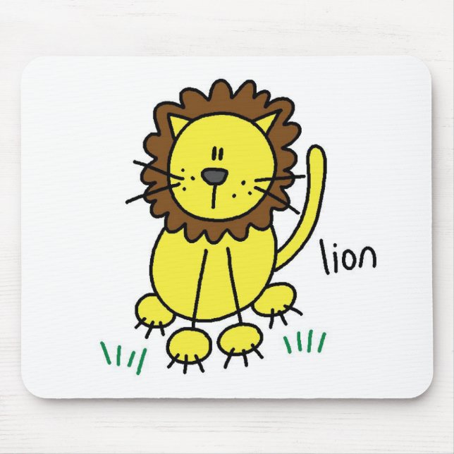 Löwen-Strichmännchen-Mauspad Mousepad (Vorne)