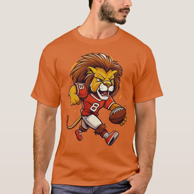 Löwen-Touchdown Amerikanisch T-Shirt (Vorderseite)