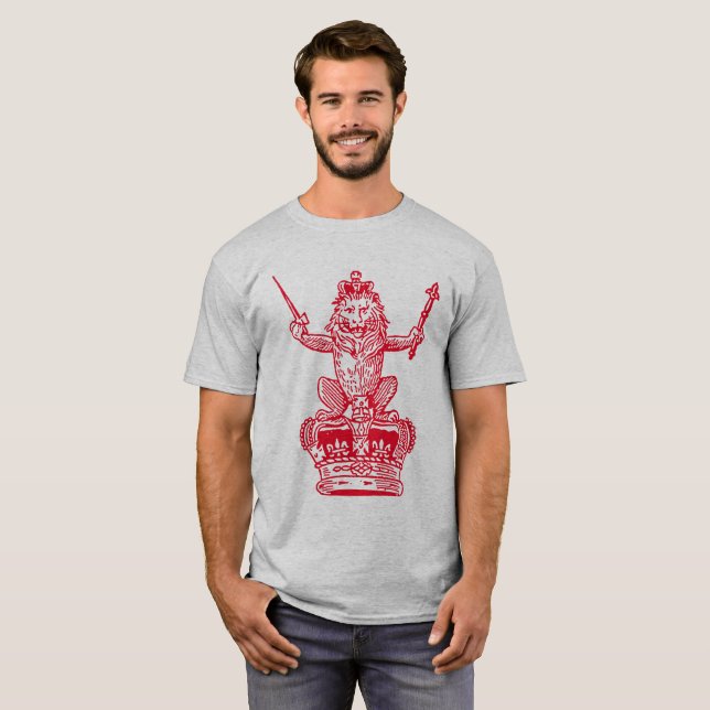 Löwen und Krone - rot T-Shirt (Vorne ganz)