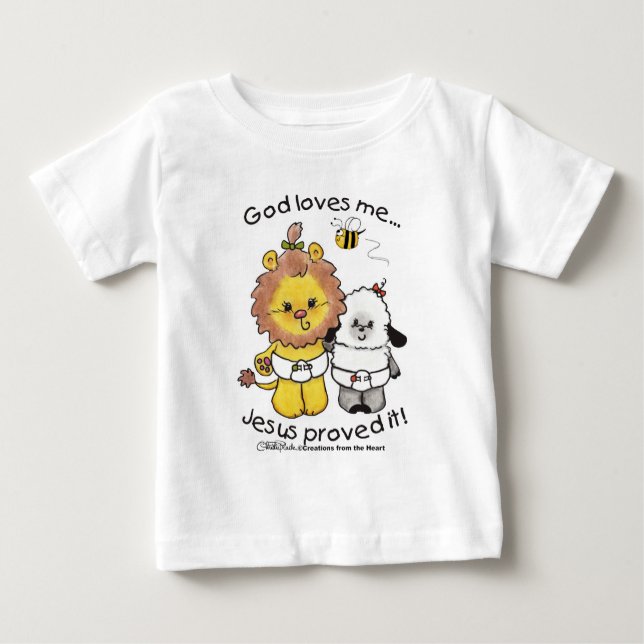 Löwen und Lamm Babys Baby T-shirt (Vorderseite)