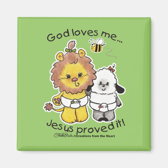 Löwen und Lamm Babys Magnet (Vorne)