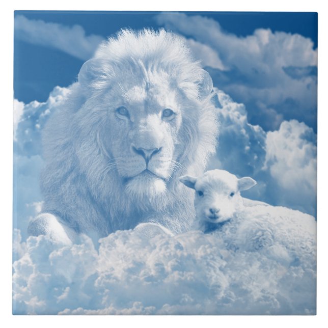 Löwen und Lamm Fliese (Vorderseite)