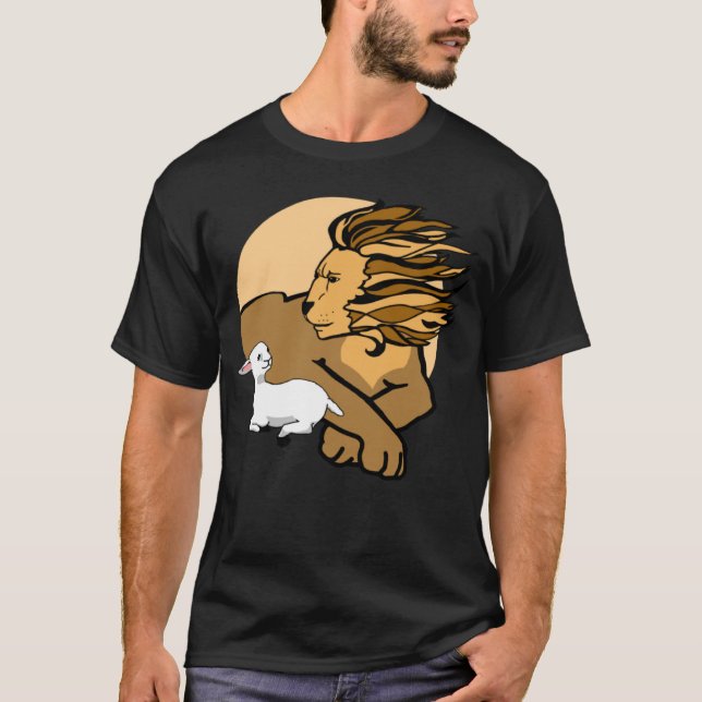Löwen und Lamm im Frieden T-Shirt (Vorderseite)