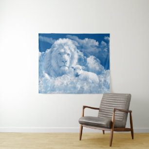 Löwen- und Lamm-Tapestry Wandteppich