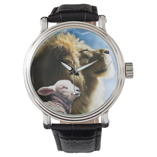 Löwen- und Lamm-Uhr Armbanduhr (Vorderseite)