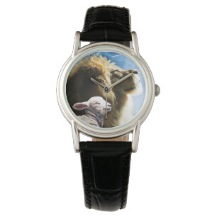 Löwen- und Lamm-Uhr Armbanduhr