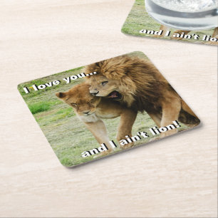 Löwen und Löwen Rechteckiger Pappuntersetzer