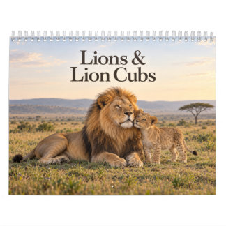 Löwen und Löwenjunge Afrikanische Tierwelt Kalender