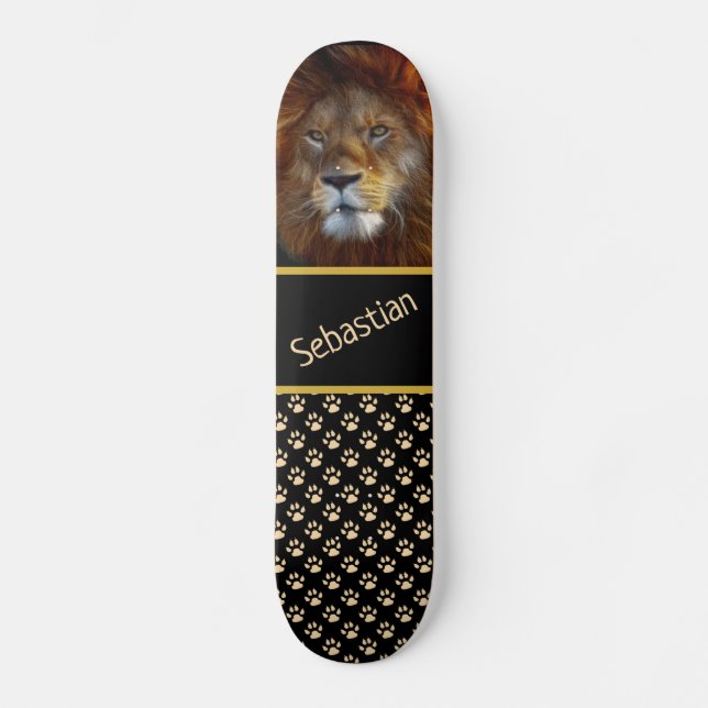 Löwen- und Paw-Prints Skateboard (Vorderseite)