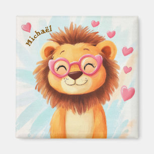 Löwen Valentinstag Herz Kinder Schule Magnet