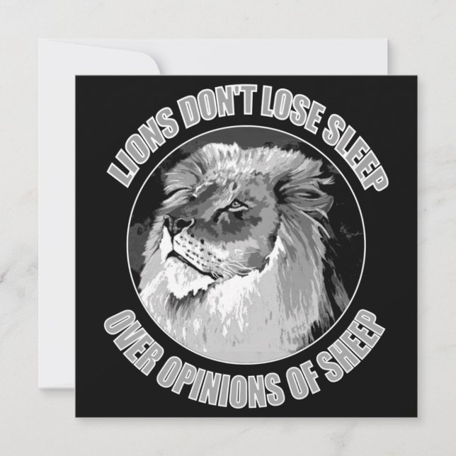 Löwen verlieren nicht den Schlaf wegen Schafen (Vorderseite)